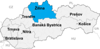 Situación de la región en Eslovaquia.