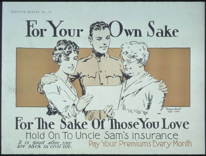 File:"For your sake. For the sake of those you love. Hold on to Uncle Sam's insurance. It is good after you are back in... - NARA - 512710.tif