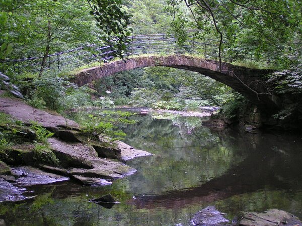 The "Roman Bridge" over the River Goyt between New Mills and Marple Bridge is actually 17th century.