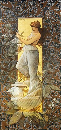 Figure féminine avec un verre (1887), Tempera sur toile - MNAC