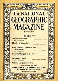 1915. januári National Geographic magazin címlapja