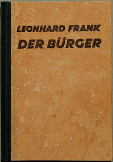 Cover of Leonhard Frank's 1924 novel A Middle-Class Man.