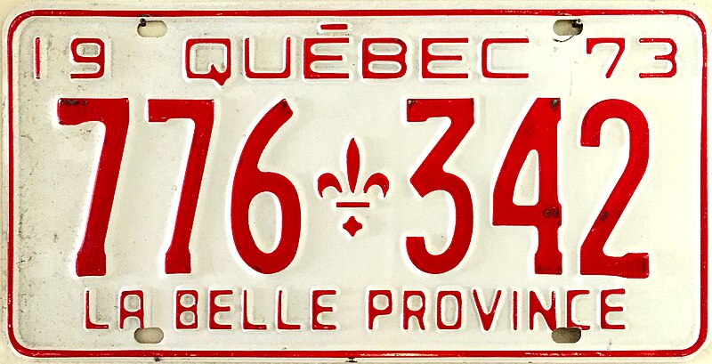 File:1973 Quebec license plate 776-342.jpg