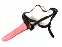 A basic strap-on dildo 2-strap harness with pink dildo 01.jpg