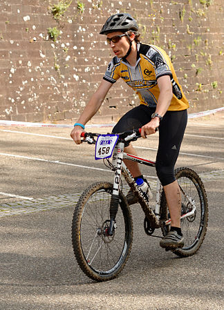 Arrivée de la partie VTT de la course S.