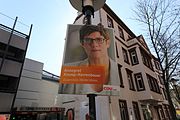 Deutsch: Wahlplakat der CDU mit Annegret Kramp-Karrenbauer für die Landtagswahl 2017 im Saarland (Saarbrücken)