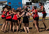 Deutsch: Beachhandball Weltmeisterschaften 2022; Tag 2: 22. Juli 2022 – Frauen, Vorrunde, Deutschland-Norwegen 0:2 (19:14, 27:20) English: 2022 Beach handball World Championships; Day 2: 22 July – Women Preliminary Round – Germany-Norway 0:2 (19:14, 27:20)