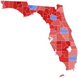 2022 Florida gubernatorial election results map by county.svg