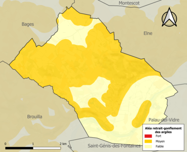 Carte des zones d'aléa retrait-gonflement des argiles.