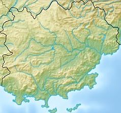 Mapa konturowa Var, na dole po lewej znajduje się punkt z opisem „Tulon”