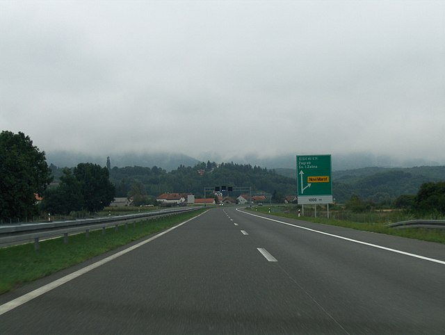 The A4 route near Novi Marof