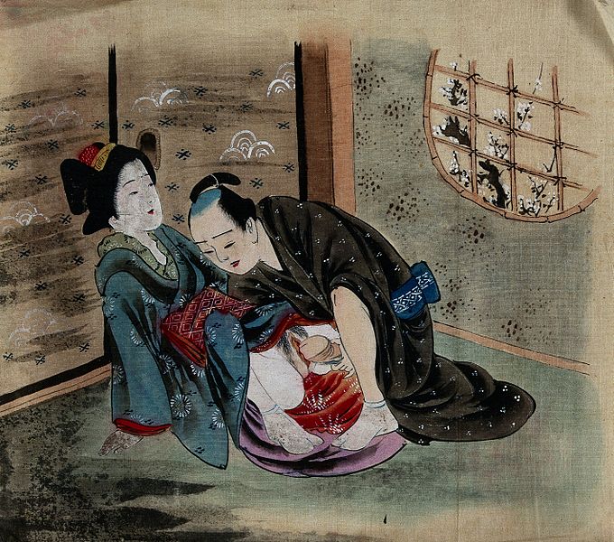 File:A couple making love in a room. Gouache painting. Wellcome V0047304.jpg