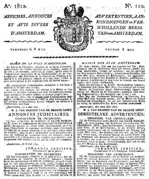 File:Affiches, annonces et avis divers d'Amsterdam = Advertentiën, aankondigingen en verschillende berigten van Amsterdam 08-05-1812 (IA ddd 010197636 mpeg21).pdf