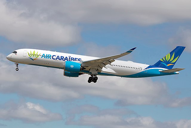 An Air Caraïbes Airbus A350-900 in the current livery