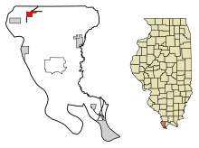 Alexander County Illinois Incorporated and Unincorporated areas McClure Highlighted.svg