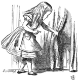Алиса приоткрывает штору