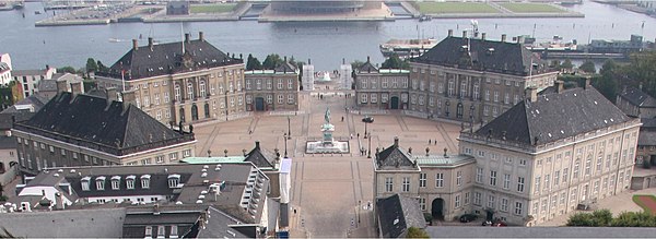 Amalienborg Palace, the monarch's principal residence.
