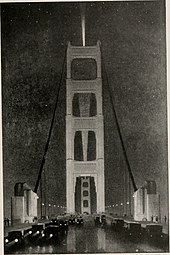 Zeichnung der Golden Gate Bridge von Chesley Bonestell