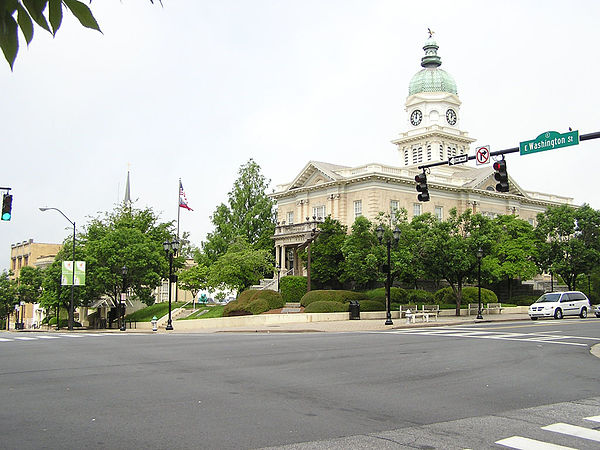 City Hall on College Avenue in Downtown Athens, seen across Washington Street