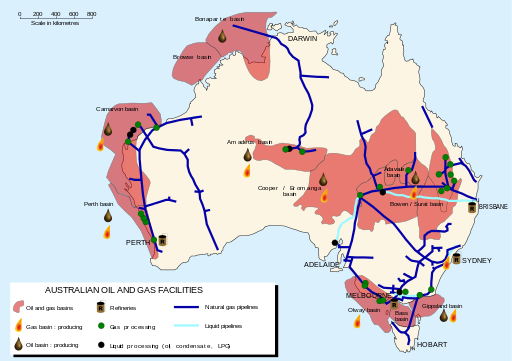 Australian oil and gas facilities map-en