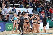 Deutsch: Beachhandball Europameisterschaften 2019 (Beach handball Euro); Tag 6: 7. Juli 2019 – Frauenfinale, Dänemark-Ungarn 2:0 (18:12, 23:22) English: Beach handball Euro; Day 6: 7 July 2019 – Women's Final – Denmark-Hungary 2:0 (18:12, 23:22)