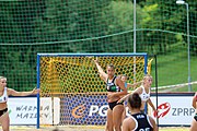 Deutsch: Beachhandball Europameisterschaften 2019 (Beach handball Euro); Tag 2: 3. Juli 2019 – Frauen, Vorrunde Gruppe C, Slowenien-Italien 0:2 (7:24, 18:22) English: Beach handball Euro; Day 2: 3 July 2019 – Women Preliminary Round Group C – Slovenia-Italy 0:2 (7:24, 18:22)