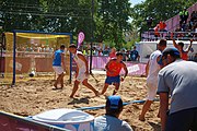 Deutsch: Beachhandball bei den Olympischen Jugendspielen 2018 in Buenos Aires; Tag 7, 13. Oktober 2018; Jungen, Halbfinale – Spanien-Kroatien 2:1 English: Beach handball at the 2018 Summer Youth Olympics in Buenos Aires at 13 October 2018 – Boys Semifinal – Spain-Croatia 2:1 Español: Handball de playa en los Juegos Olimpicos de la Juventud Buenos Aires 2018 en 13 de octubre de 2018 – Semifinales de chicos - España-Croacia 2:1