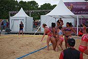 Deutsch: Beachhandball bei den Olympischen Jugendspielen 2018; Tag 5, 10. November 2018; Mädchen, Platzierungsrunde - Amerikanisch-Samoa-Türkei 0:2 English: Beach handball at the 2018 Summer Youth Olympics at 11 October 2018 – Girls Consolation Round – American Samoa-Turkey 0:2