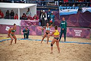 Deutsch: Beachhandball bei den Olympischen Jugendspielen 2018; Tag 5, 10. November 2018; Mädchen, Hauptrunde - Ungarn-Argentinien 1:2 English: Beach handball at the 2018 Summer Youth Olympics at 11 October 2018 – Girls Main Round – Hungary-Argentina 1:2