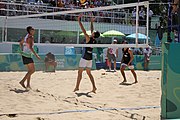 Deutsch: Beachvolleyball bei den Olympischen Jugendspielen 2018; Tag 11, 17. Oktober 2018; Jungen, Spiel um Platz 3 – Argentinien-Ungarn 2:0 (21–15/21–15) English: Beach volleyball at the 2018 Summer Youth Olympics at 17 October 2018 – Bronze Medal Match – Argentina-Hungary 2:0 (21–15/21–15)