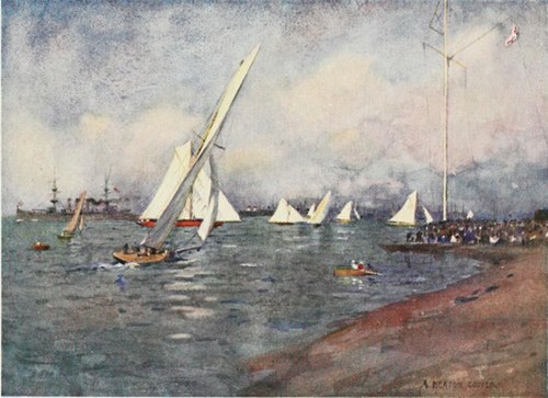 Where the Royal Yacht Squadron have their headquarters, and where the famous "Cowes Week" takes place in August. - From the Beautiful Britain series, 