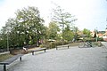 Čeština: Lavičky v Parku Na Zvonici v Praze-Modřanech, Praha. English: Benches in Park Na Zvonici in Prague-Modřany, Prague.