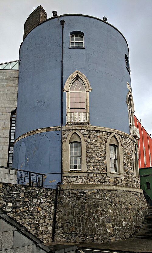 The 13th-century Bermingham Tower at Dublin Castle, where State prisoners were held during the Elizabethan era.