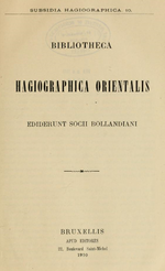 Miniatura para Bibliotheca Hagiographica Orientalis