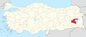 Poziția provinciei Bitlis în Turcia