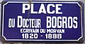 Plaque de la place du Dr Bogros