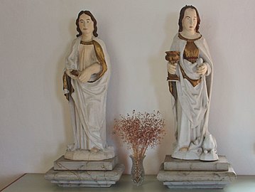 Katarina av Vadstena (till höger) och ett okänt helgon