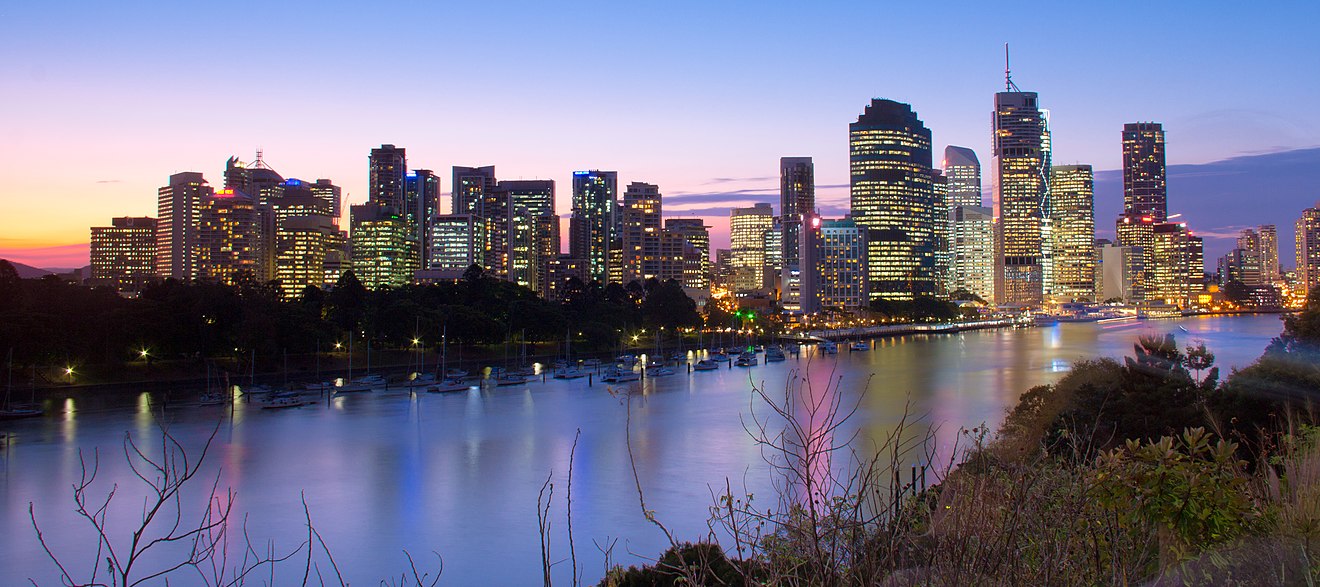Le fleuve Brisbane et le centre-ville de Brisbane.