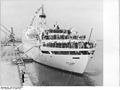 The "MS Fritz Heckert" at the day of the handover to the FDGB in Wismar (16 апреля 1961).
