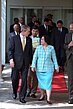 Indonesian presidentti Megawati Sukarnoputri presidentti George W. Bushin kanssa Valkoisessa talossa vuonna 2001