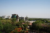 The mechanical department and the chimney as seen from the tower