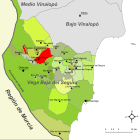 Расположение муниципалитета Кальоса-де-Сегура на карте провинции