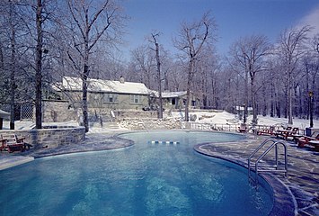 Camp David, avec sa piscine.