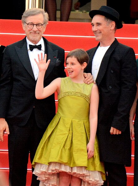 Spielberg, Rylance and Barnhill promoting the film at the 2016 Cannes Film Festival.