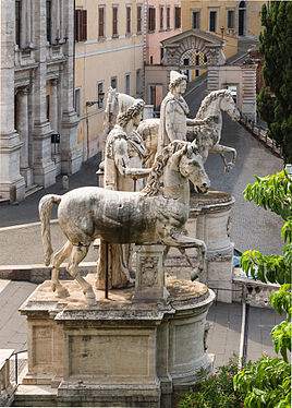 The "Dioscures", Castor and Pollux. Capitole Hill, Rome, Italy.