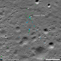 Ejecta field around Vikram lander impact site