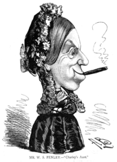 Penley as Charley's Aunt, as drawn by Alfred Bryan Charley's Aunt.png