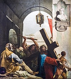 Chiesa di San Polo (Venice) - VIA CRUCIS II - Jesus carries his cross by Giandomenico Tiepolo.jpg