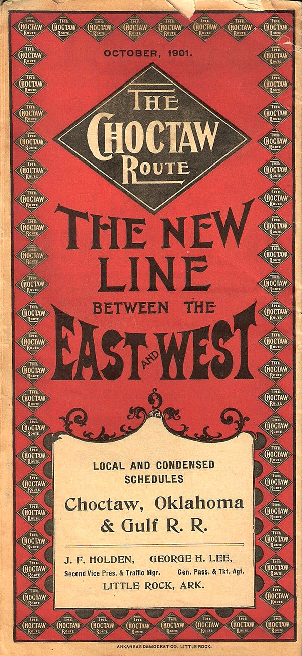 Cover of a 1901 timetable