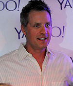 Christian Laettner (pictured in 2014) was chosen to represent college athletics. Christian Laettner at Yahoo event.jpg